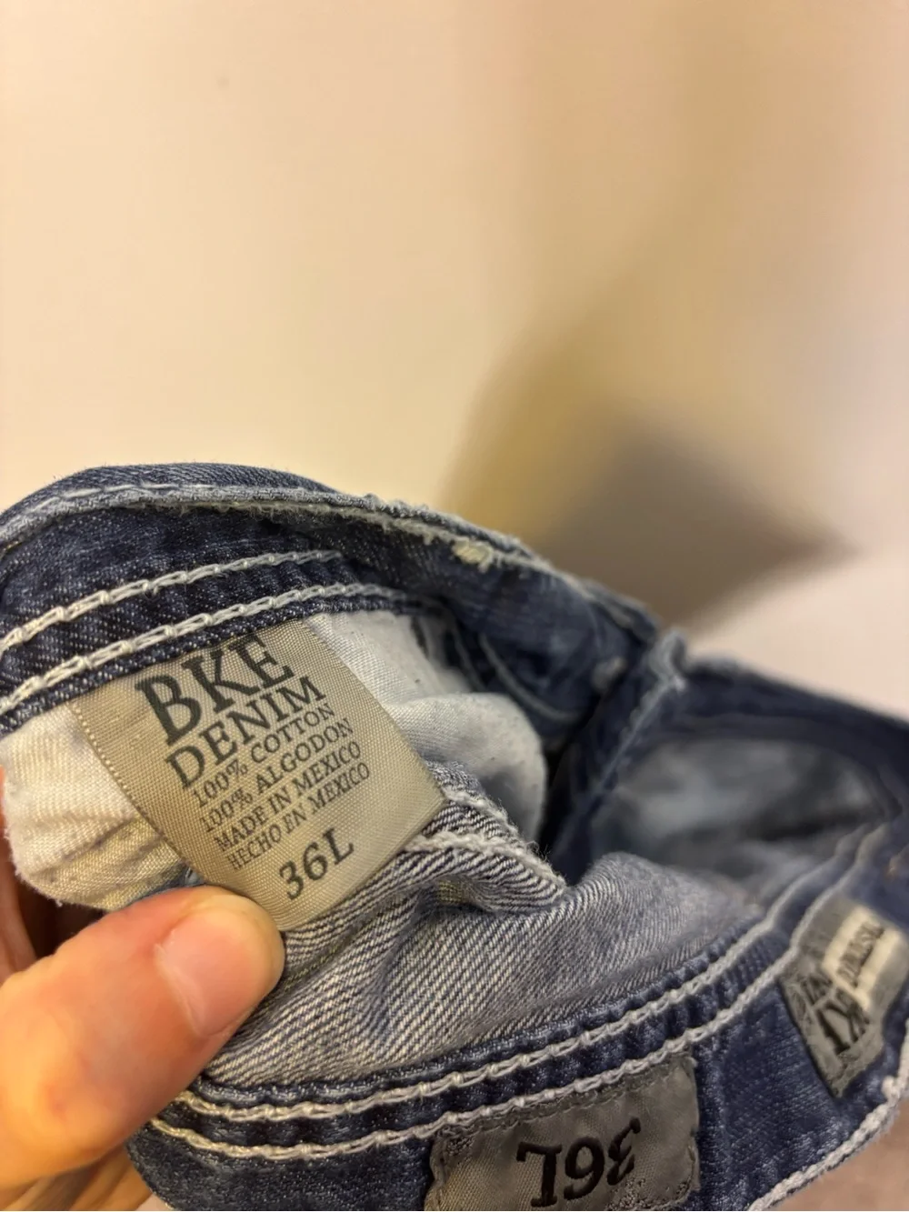 BKE Tyler Straight Leg Jeans Mens 36L Faded Blue Denim 36 x 36 Long Inseam